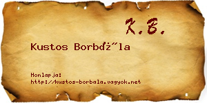 Kustos Borbála névjegykártya